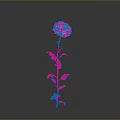 Beautiful White Flower Plant With Green Stem And Leaves On Gray Background