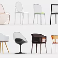 Modern Accent Chairs With Transparent Acrylic Design Various Colors And Sleek Bases