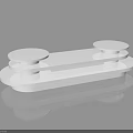 Modern White Display Shelf With Circular Platforms And Sleek Showcase Design 3d model