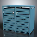 Public Facility Blue Metal Storage Cabinet With Double Doors And Drawers