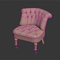 Elegant Beige Tufted Accent Chair With Buttoned Back Seat And Wooden Caster Legs