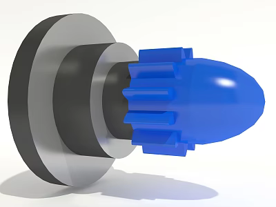 Industrial Equipment Mechanical Gear Shaft Component With Blue Casing Detail 3d model