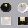 Modern Black And White Round Square Downlights Spotlights Lighting Design