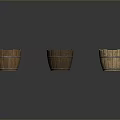 Assorted Color Wooden Buckets With Metal Rings For Home Decoration And Storage