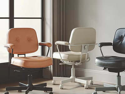 Modern Office Chair with Armrests and Wheels in Multiple Colors for Comfortable Workspace 3d model