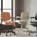 Modern Office Chair with Armrests and Wheels in Multiple Colors for Comfortable Workspace