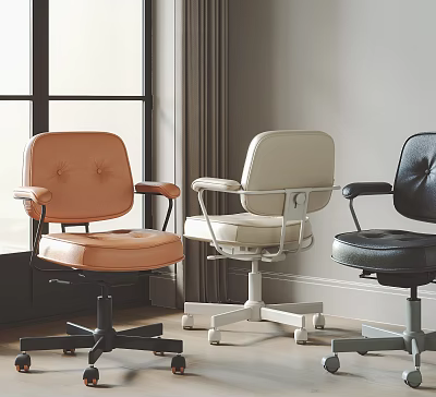 Modern Office Chair with Armrests and Wheels in Multiple Colors for Comfortable Workspace 3d model