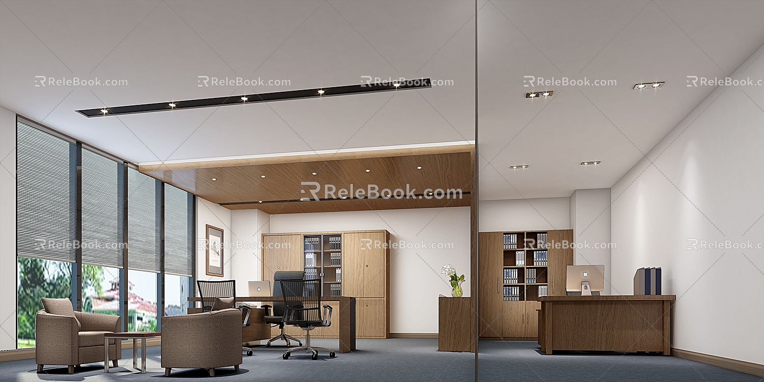 modern office leadership office 3d model