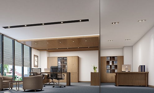 modern office leadership office 3d model