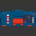 Blue Bosch Toolbox With Red Accents And Storage Compartments For Home Use 3d model