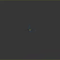 Jet Powered Metallic Water Vehicle With Blue Splash And Wing Like Structures