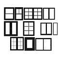 Various Modern Window Designs Featuring Different Frame Styles And Grid Patterns 3d model