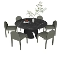 Modern Dining Table Chair Combination Dining Table Chair 3d model