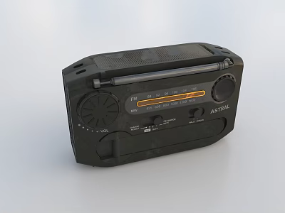 ASTROAI Portable Black Radio Cassette Player With Retro Design And Audio Controls 3d model