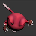 Pink Cat Game And Movie Character With Big Yellow Eyes Red Outfit And White Gloves