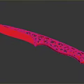 Striking Red Perforated Knife Design With Hollowed Patterns On Dark Background 3d model