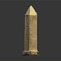 Artistic Ancient Style Stone Obelisk Sculpture With Intricate Carved Inscriptions