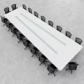 Modern Conference Table and Chair Conference Table 3d model