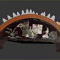 Traditional Chinese Guzheng Musical Instrument With Wooden Body White Strings And Decorative Edges