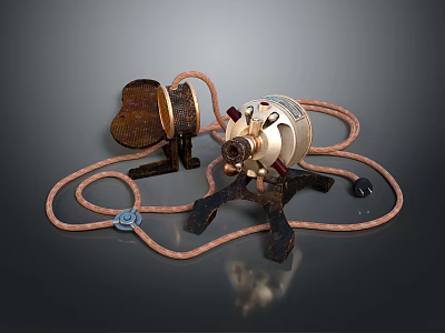 High Quality Automotive Parts With Sturdy Metal Structure And Orange Wiring Harness 3d model