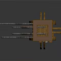 Industrial Mechanical Structure With Square Grid Top Support Legs And Metal Pipes