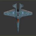 Futuristic Blue Spacecraft With Transparent Structure And Illuminated Cosmic Exploration Details