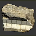 Natural Stone Bench With White Tile Inlays And Rustic Texture Design 3d model