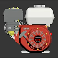Briggs Style Single Cylinder Automotive Gasoline Engine Parts With Red Fan And White Casing