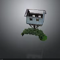 Modern Elevated Small House Design With Support Structure And Lush Greenery