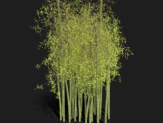 bamboo cartoon bamboo green bamboo cartoon plant bamboo leaves 3d model