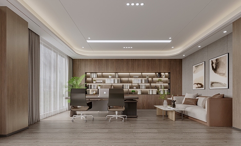 Modern office side office 3d model