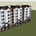 Modern Multi Story Apartment Building With White And Brown Exterior And Multiple Balconies
