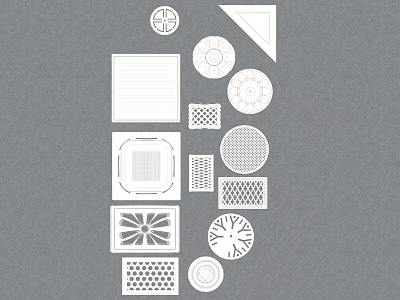 Various Air Conditioner Vents With Different Shapes And Patterns Design Collection 3d model