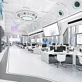 Modern Monitoring Room With High Tech Workstations And Screens