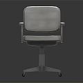 Modern White Upholstered Chair With Armrests And Metal Wheel Base