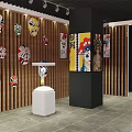 Traditional Chinese Costumes Exhibition With Decorative Paintings Opera Masks And Cultural Display Area