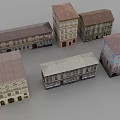 Multiple European-style Architecture Models Featuring Various Roof Designs Windows And Doors