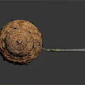 Golden Gourd Shaped Sculpture Featuring Intricate Patterns Green Gemstones And Decorative Details