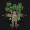 Mystical Tree Creature Character With Humanoid Form Green Foliage And Extended Arms