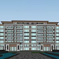 New Chinese-style Multi-storey Residential Courtyard Perspective Double-style Apartment 3d model