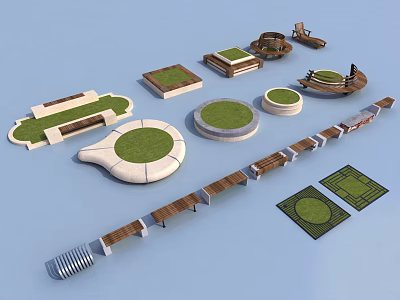 Modern Public Chair Flower Pool Stool Seat Chair Stool Tree Grate 3d model