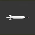 Modern Weapon Missile With White Body Black Tip And Red End Streamlined Design