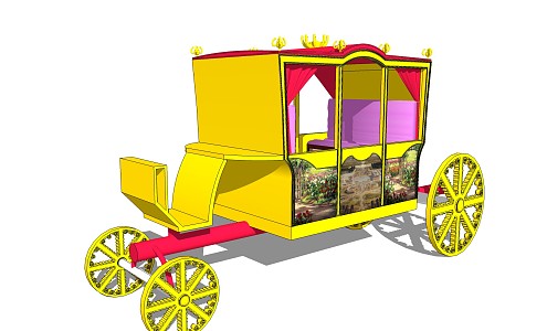 Modern carriage four-wheeler 3d model