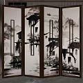 New Chinese Style Screen Partition 3d model