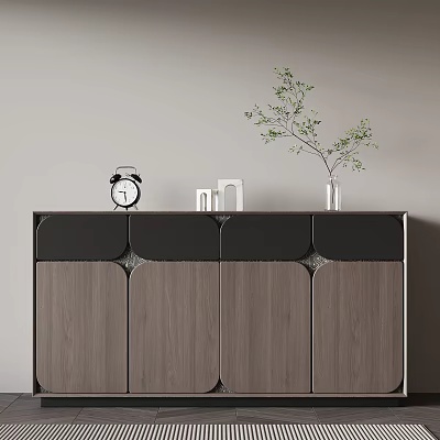 Modern Two Tone Wood Entryway Side Cabinet With Ample Storage For Stylish Minimalist Home Decor 3d model
