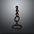Rusty Iron Chain and Hook Metal Hardware Tool with Durable Structure