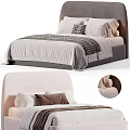 Modern Double Bed Interior Design With Upholstered Headboard Soft Pillows And Cozy Throw Blanket