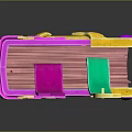 Vibrant Pink And Yellow Book With Blue Circle Colorful Ribbons And Crescent Decoration