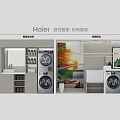 Smart Balcony Design With Washing Machine Sink Tile Wall Seating And City View