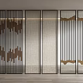 Modern partition wire glass screen partition 3d model